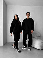 Спортивний костюм жіночий Annver теплий світшот та джогери чорний