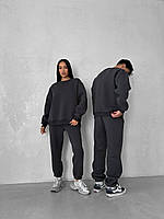 Спортивний костюм жіночий Annver теплий світшот та джогери графіт