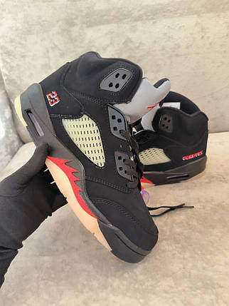 Зимові Чоловічі Кроссовки Nike Air Jordan 5 Retro Gore-Tex / Найк Аїр Джордан 5 Ретро Гор Текс Чорні з Червоним, фото 1