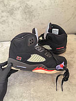 Зимові Чоловічі Кроссовки Nike Air Jordan 5 Retro Gore-Tex / Найк Аїр Джордан 5 Ретро Гор Текс Чорні з Червоним, фото 5