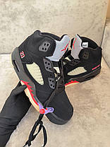 Зимові Чоловічі Кроссовки Nike Air Jordan 5 Retro Gore-Tex / Найк Аїр Джордан 5 Ретро Гор Текс Чорні з Червоним, фото 3
