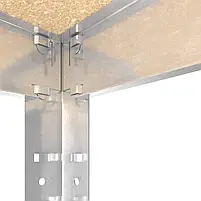 Стелаж металевий оцинкований Skladcom 2200х1000х450 мм 8 полиць МДФ | Стелаж для гаража, фото 3