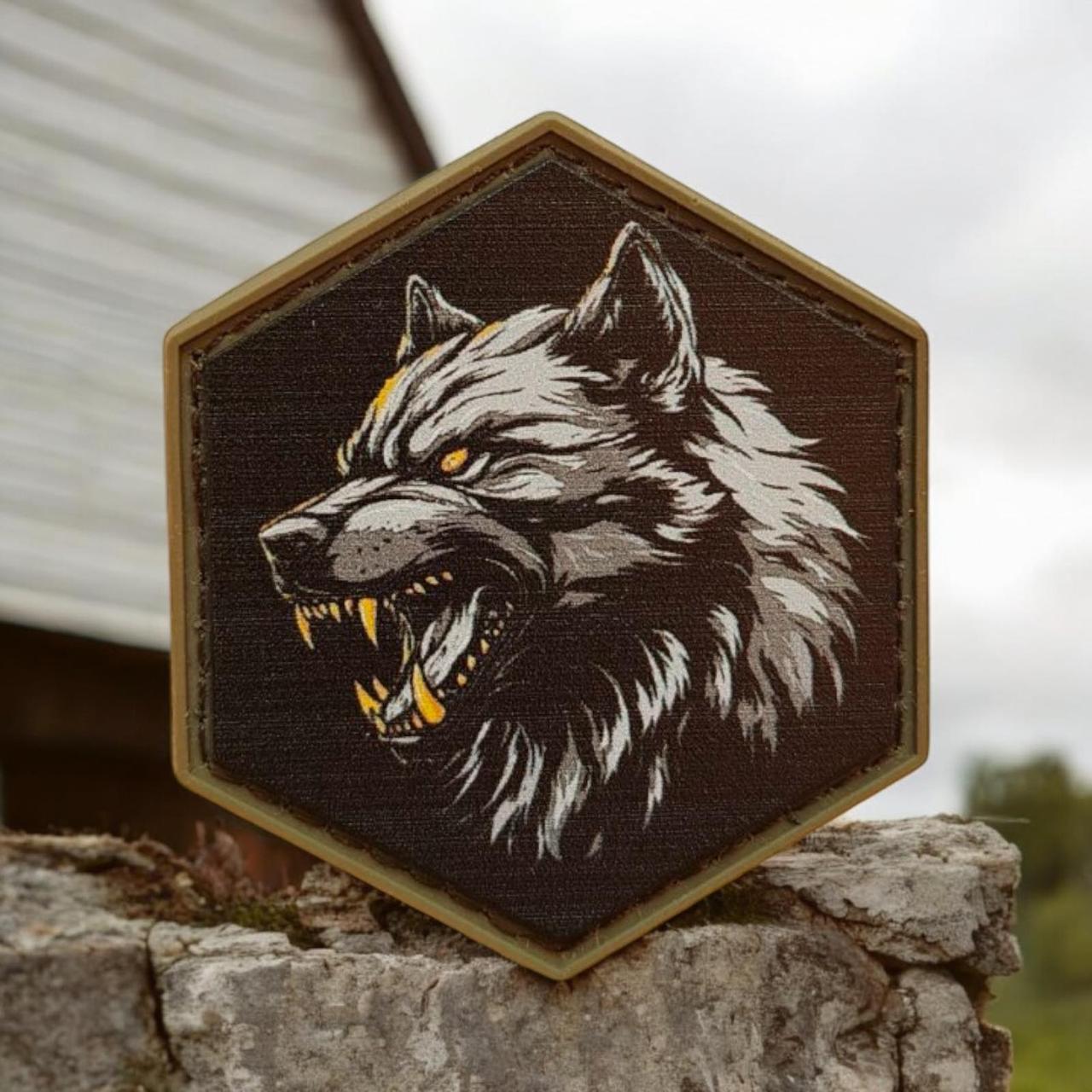 Шеврон волк на липучке пвх