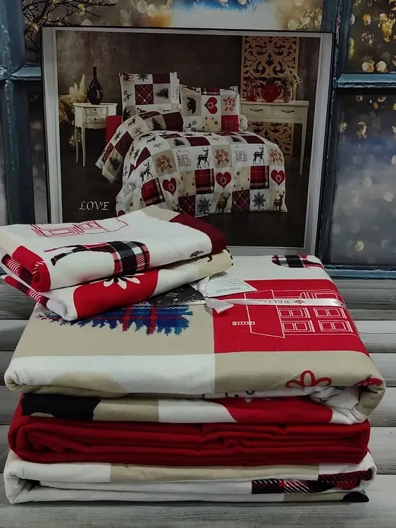 Постільна білизна фланелева байкова євро розмір Belizza Home Love, фото 1