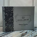 Постільна білизна ранфорс з простирадлом на гумці євро розмір Exclusive сіра, фото 2