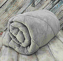 Ковдра плюшева євро розмір 195 на 215 см AKN Туреччина сіра