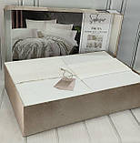 Постільна білизна з вафельним покривалом з мереживом євро розмір Saheser Freya krem, фото 3