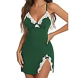 Жіночий атласний пеньюар з мереживом – пеньюар для дому та сну, подарунок для жінки, фото 6