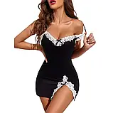 Жіночий атласний пеньюар з мереживом – пеньюар для дому та сну, подарунок для жінки, фото 2