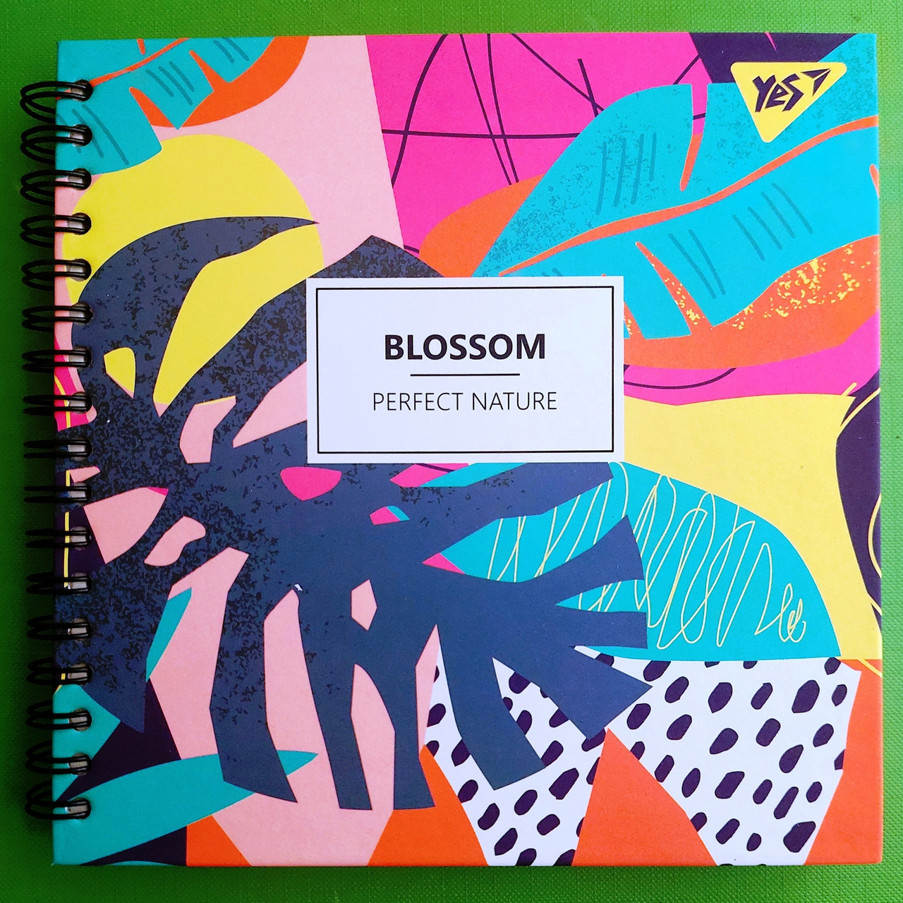 Канц Блокнот 150*150/64 # ”YES” /151627/ 7БЦ, подвійна спіраль ”Blossom” неон+лам.софт-тач (3/60)