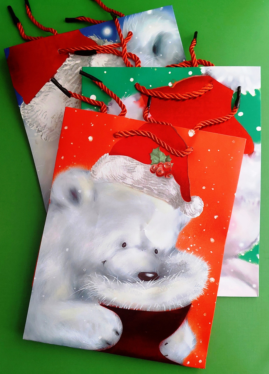 Канц Пакет подарунковий 18*23*10 см ”WB” /2607S/ паперовий з фольгою 210гр ”Новорічний” (12)