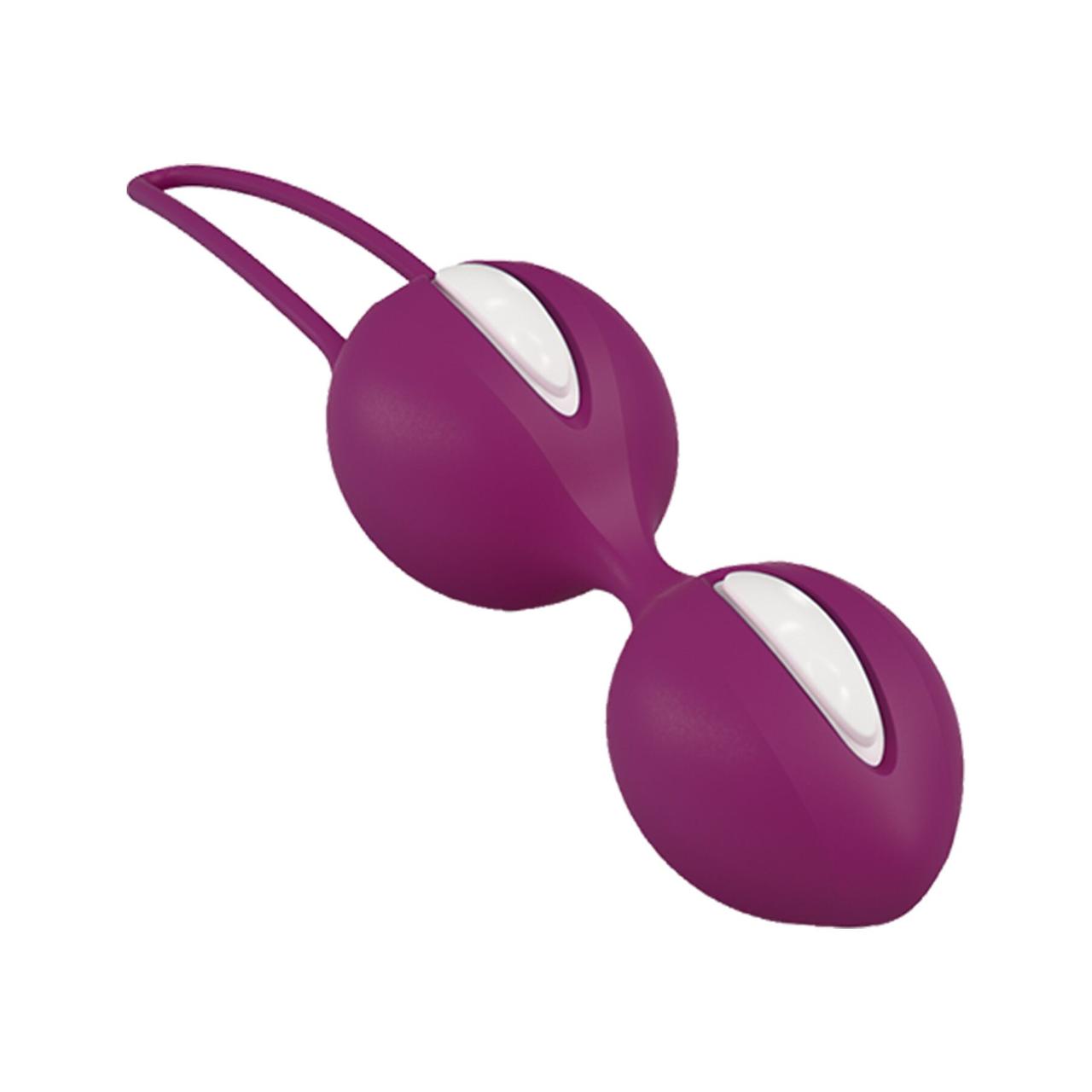 Вагінальні кульки Fun Factory SMARTBALLS DUO, бордово-білі, 2 шт., діаметр 3,2 і 3,6 см