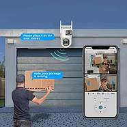 Камера відеоспостереження вулична з 2 об'єктивами 5+5Мп та нічною зйомкою WIFI Біла, фото 9