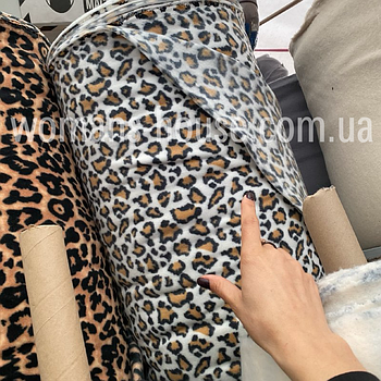 Тканина Полар фліс щільний 270 г/м2 180 см Леопард Рулон від 25 кг в 1 кг ~ 1,8 м