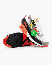 Чоловічі Кросівки Nike Air Max 90 Grey Black Red / Найк Аїр Макс 90 Сірі з Червоним та Чорним, фото 4