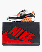 Чоловічі Кросівки Nike Air Max 90 Grey Black Red / Найк Аїр Макс 90 Сірі з Червоним та Чорним, фото 6