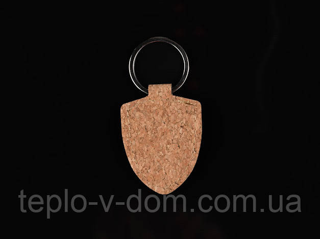 Брелок для ключів корковий з кільцем. 32мм 58х42мм