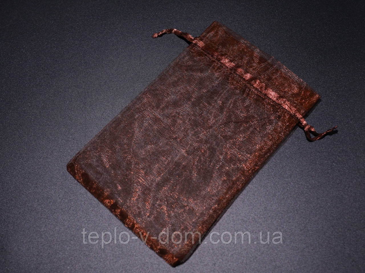 Подарункові мішечки з органзи. Колір коричневий. 10х15см