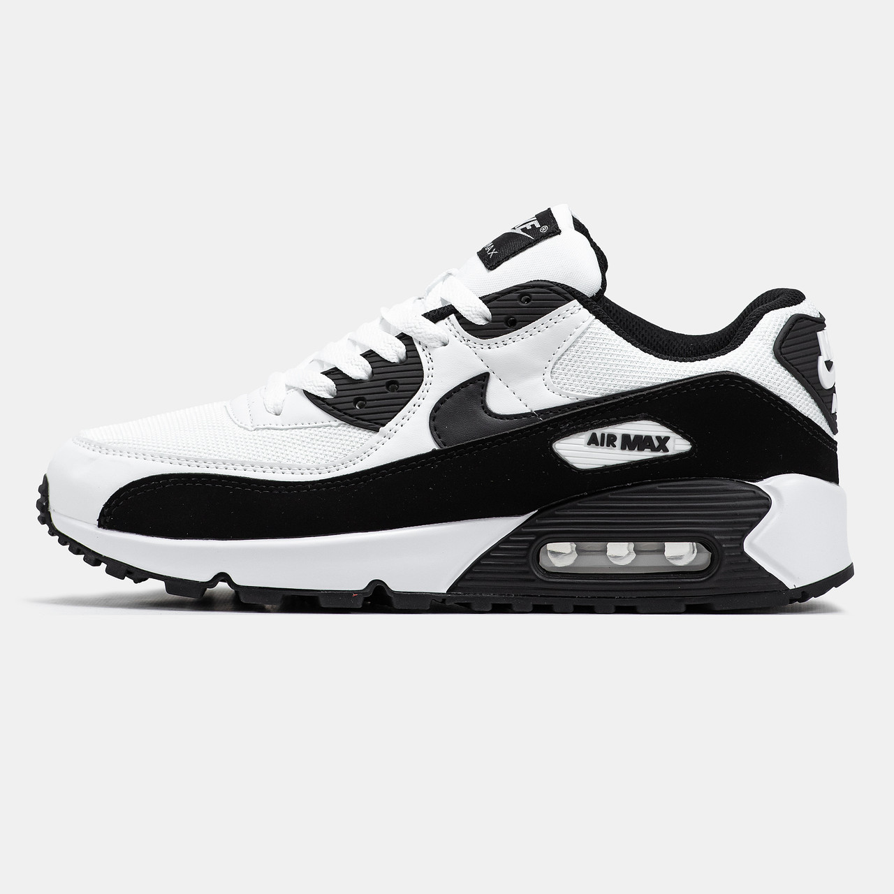 Чоловічі Кросівки Nike Air Max 90 White Black / Найк Аїр Макс 90 Білі з Чорним