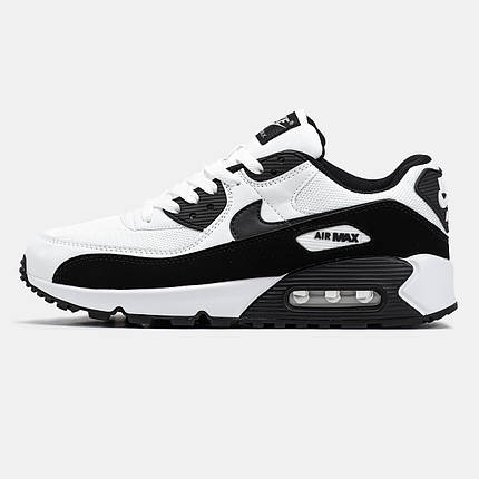 Чоловічі Кросівки Nike Air Max 90 White Black / Найк Аїр Макс 90 Білі з Чорним, фото 1