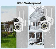 Камера відеоспостереження вулична з подвійним об'єктивом 4+4Мп та віддаленим доступом WiFi Біла, фото 7