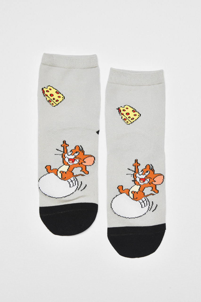 Шкарпетки дитячі демісезонні сірого кольору з малюнком 192914S, фото 1