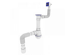 Сифон для кухні з різьб. випуском та прям. переливом SK-04-А 1 1/2 x40 ТМ ZERIX