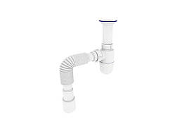 Сифон для умивальника з литим випуском SU-02-A 1 1/2 x40 ТМ ZERIX