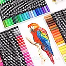 Акварельні маркери 60шт Color pencil + Подарунок Навушники з вушками VIV-23M / Набір маркерів для малювання, фото 4
