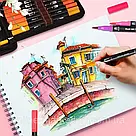 Акварельні маркери 60шт Color pencil + Подарунок Навушники з вушками VIV-23M / Набір маркерів для малювання, фото 7