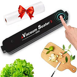 Вакууматор Vacuum Sealer + Подарунок Пакети для вакууматора 5 м х 30 см / Пакувальник вакуумний для їжі