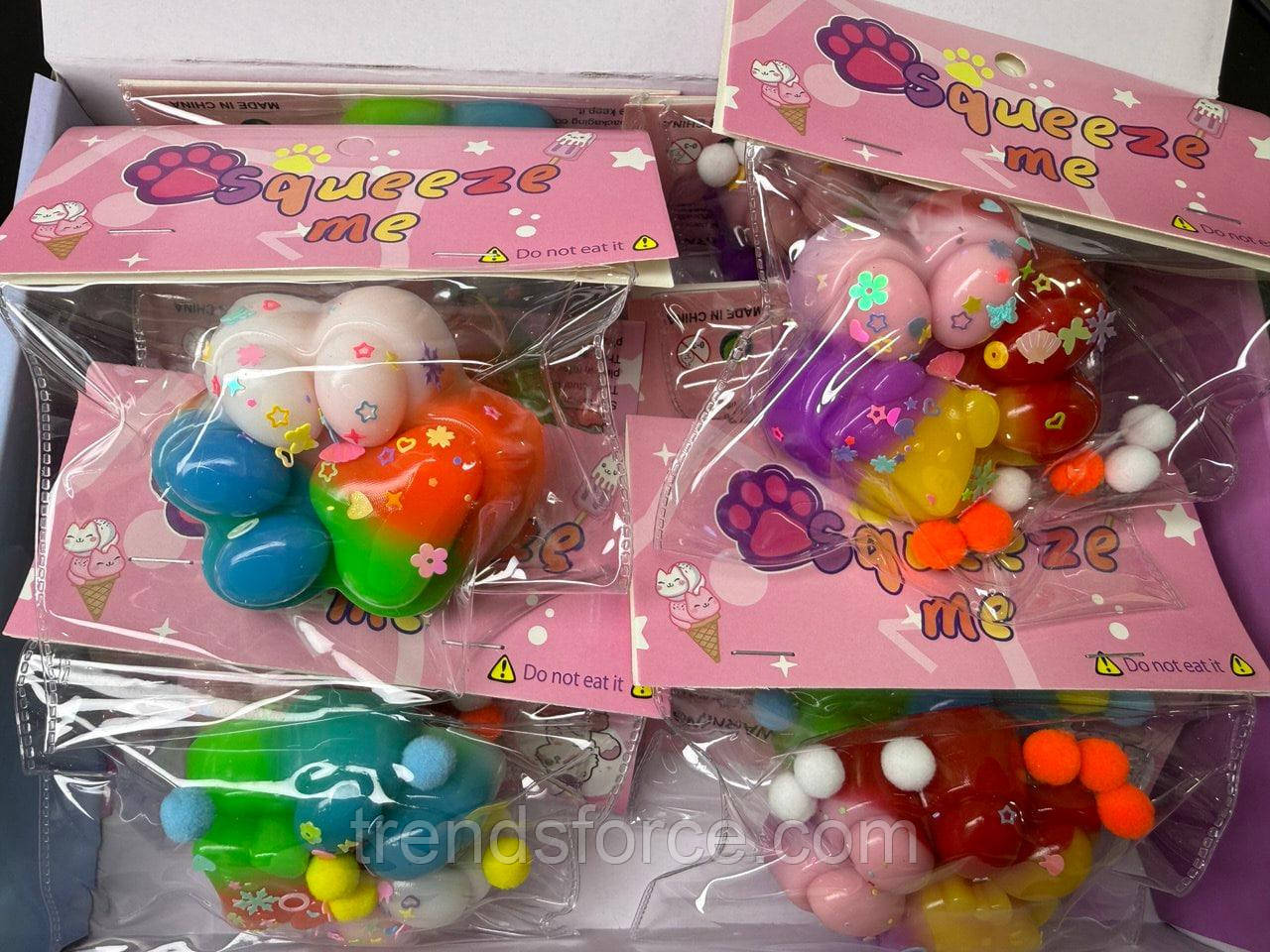 Іграшка Сквіш таба лапка Goga антистрес лапка котика для дітей Колір Мікс Х1 209361