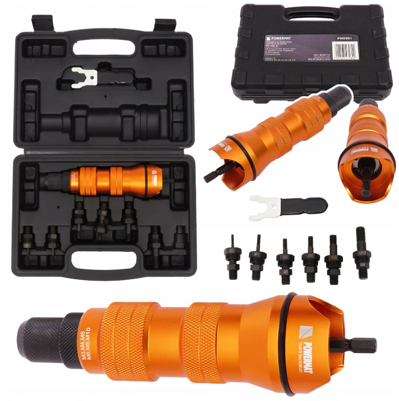 Заклепник на шурупокрут POWERMAT/Адаптер для заклепок 8 елементів (Польща), фото 1