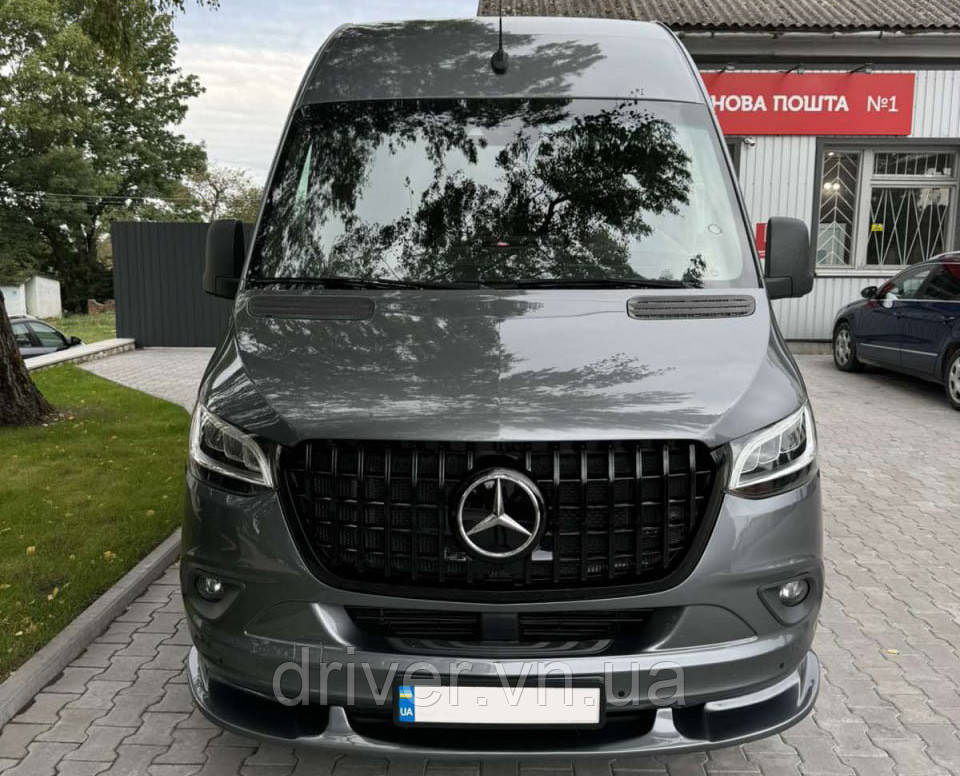 Нижняя накладка на передний бампер (под покраску) для Mercedes Sprinter W907/W910 2018- гг