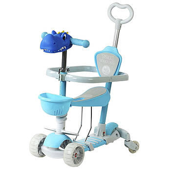 Самокат дитячий 5в1 Best Scooter (додаткові колеса, сидіння, батьківська ручка, підсвічування коліс) P-92401