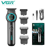 Тример VGR V-990, 3 насадки, керамічне лезо, TURBO режим, регулювання потужності, LED дисплей
