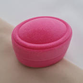 Футляр оксамитовий для каблучки або сережок овальний рожевий