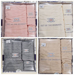 Комплект рушників 3шт в подарунковій упаковці 045дг