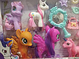 Набор фигурок Мой маленький пони  My little Pony 7 штук заколки гребінець сумка дзеркало заколки, фото 4