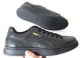 Puma classic ! Кросівки-кеди пума дитячі з натуральної шкіри чорного кольору для дівчаток і хлопчиків! 40 розм, фото 5