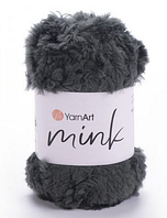 Пряжа Mink Yarnart-343 темно-сірий із зеленцою