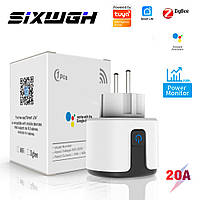 Розетка для умного дома ZigBee WiFi Tuya Smart Plug 20A  Білий