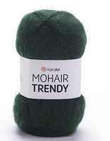 Пряжа Mohair Trendy Yarnart-108 темно-зелений/бутилка