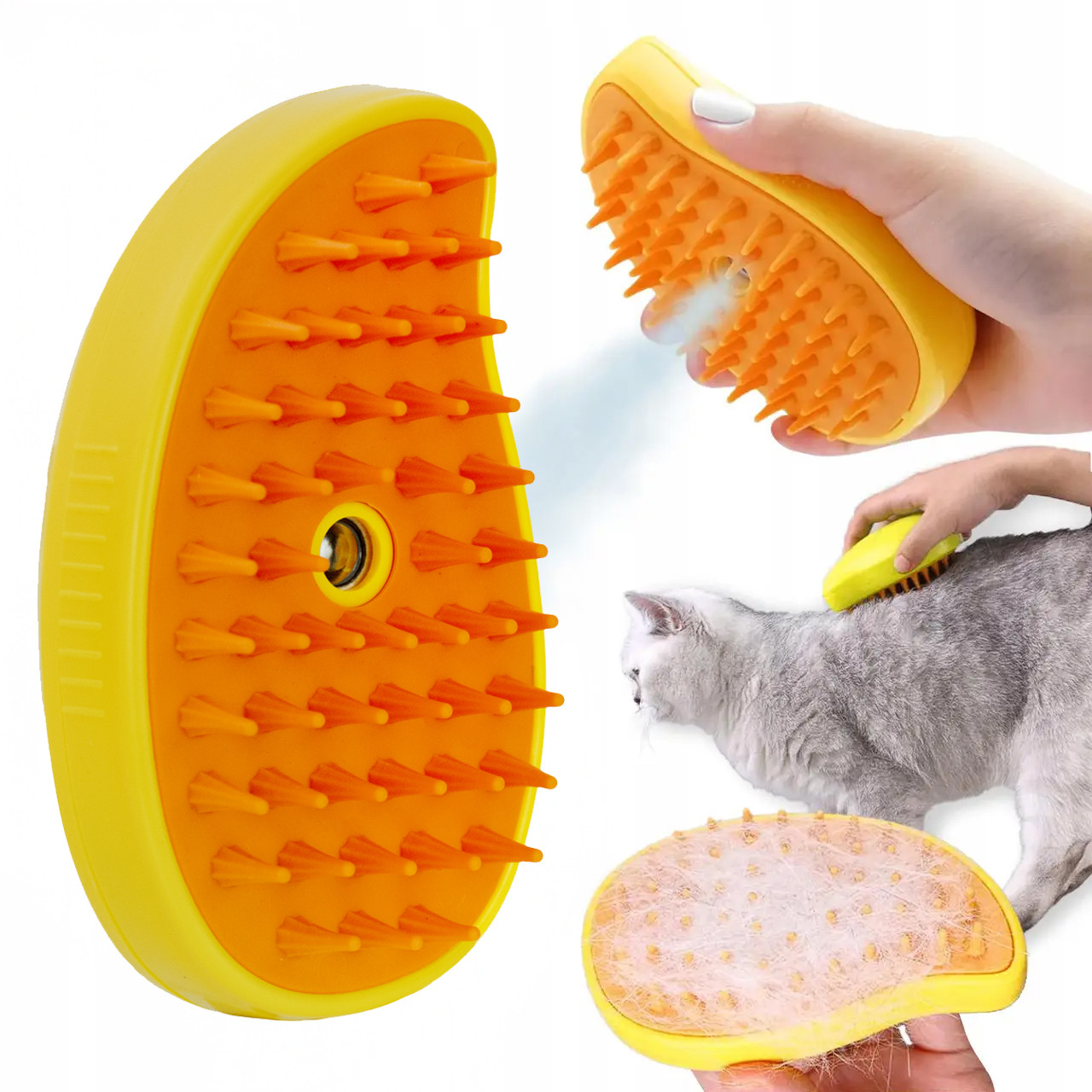 Портативний паровий гребінець для котів та собак Combing Wool JY-06 Yellow, фото 1