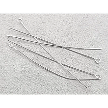 Гвоздики з колечком 5см, 10 шт, колір сталь (гіпоалергенний сплав)