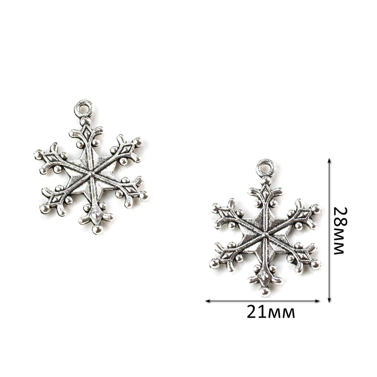 Підвіска "Сніжинка" 28*21мм Срібло PDS092, фото 1