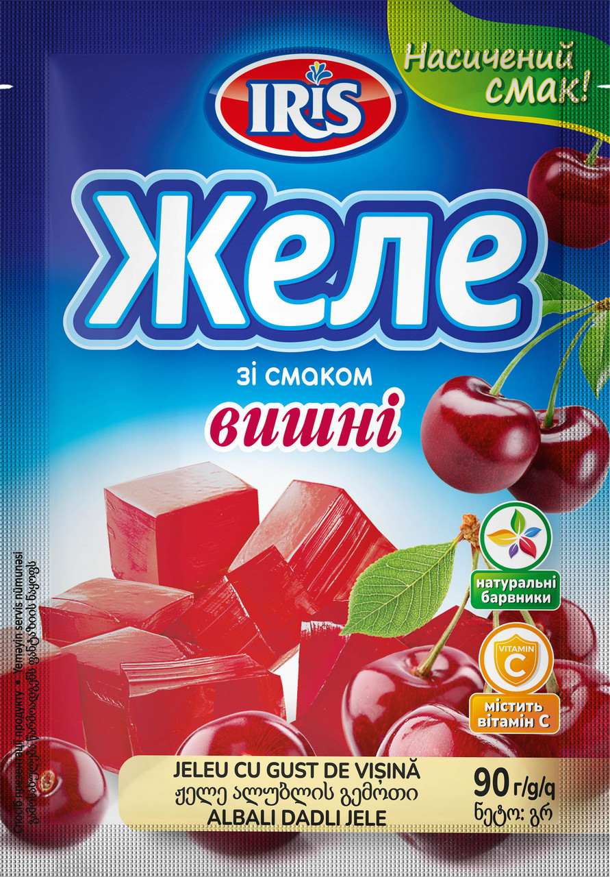 Желе зі смаком Вишні 90г ТМ IRIS(Я000217)
