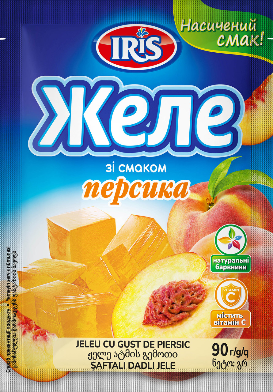 Желе зі смаком Персика 90гТМ IRIS(Я000223)