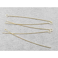 Гвоздики з колечком 5см, 10 шт, колір золото (гіпоалергенний сплав)