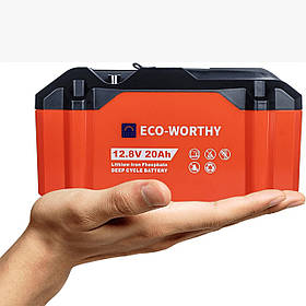 Акумуляторна батарея Eco-Worthy LiFePO4 12V 20Ah (256Wh) на 4000+ циклів